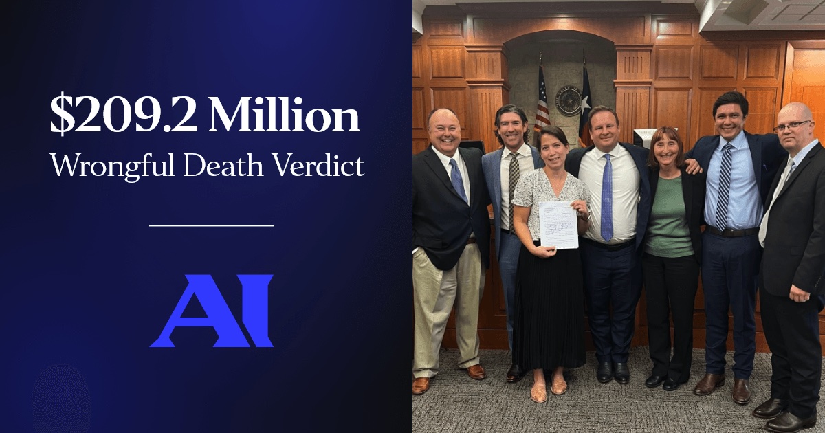 Arnold & Itkin Wins 209.2 Million Verdict for Wrongful Death