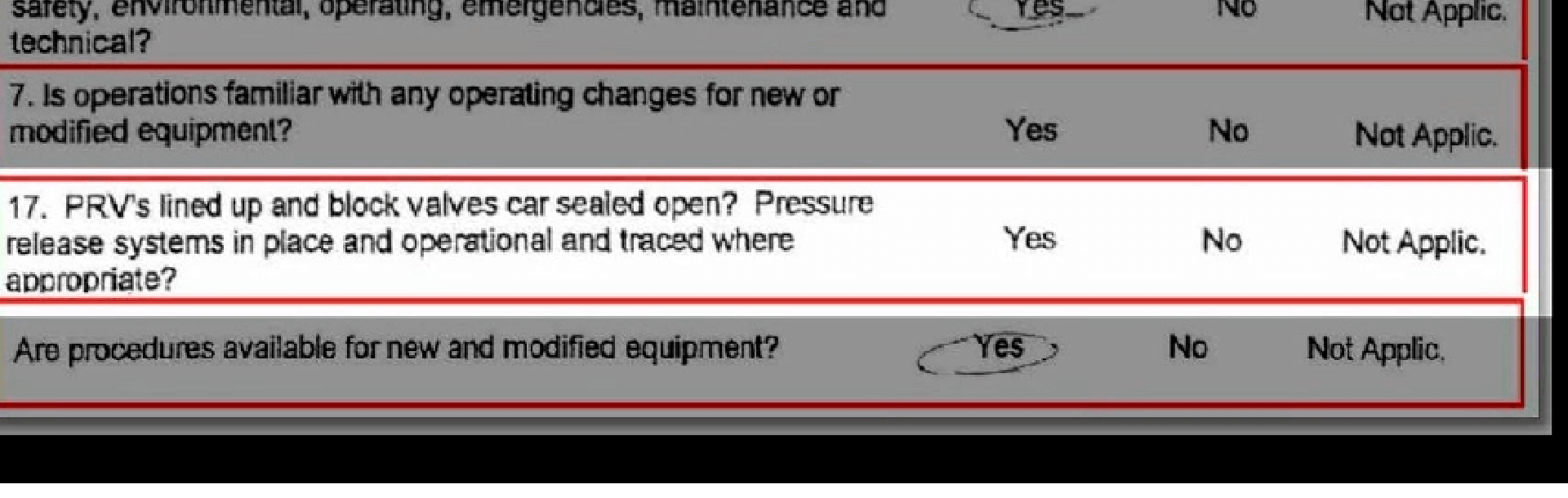 Safety form